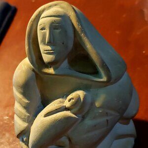 Rare Inuit Stone Carving - Mother and Child
